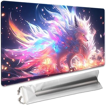 Board Game 14x24in TCG Playmat Compatible for OCG CCG RPG MTG Playmats,Mouse pad Desk Mats Nine Tailed Fox 4