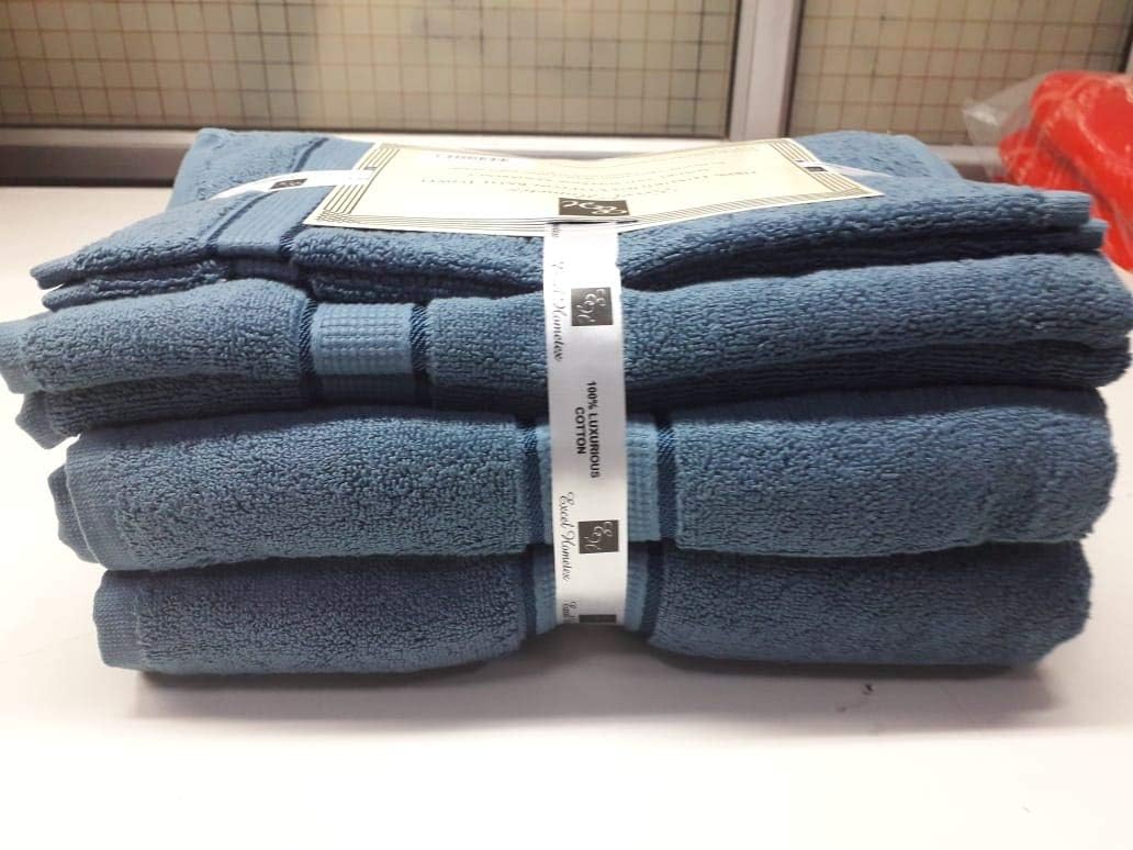 100% Luxurious Cotton 600 GSM 6PC Bath Towel Set (Navy Blue)