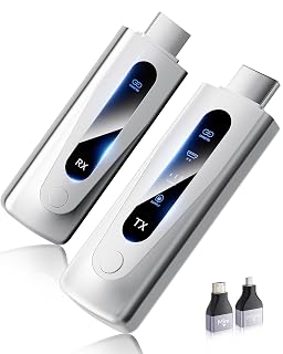 2025 Upgraded Wireless HDMI Transmitter and Receiver 328FT/100M, LED Display, 4K Decode 1080P@60Hz Ultra HD Video Output, Plug&Play 5G+2.4G for Video and Audio to Monitor from PC/Projector/TV Box - Amazon product rated Grade A
