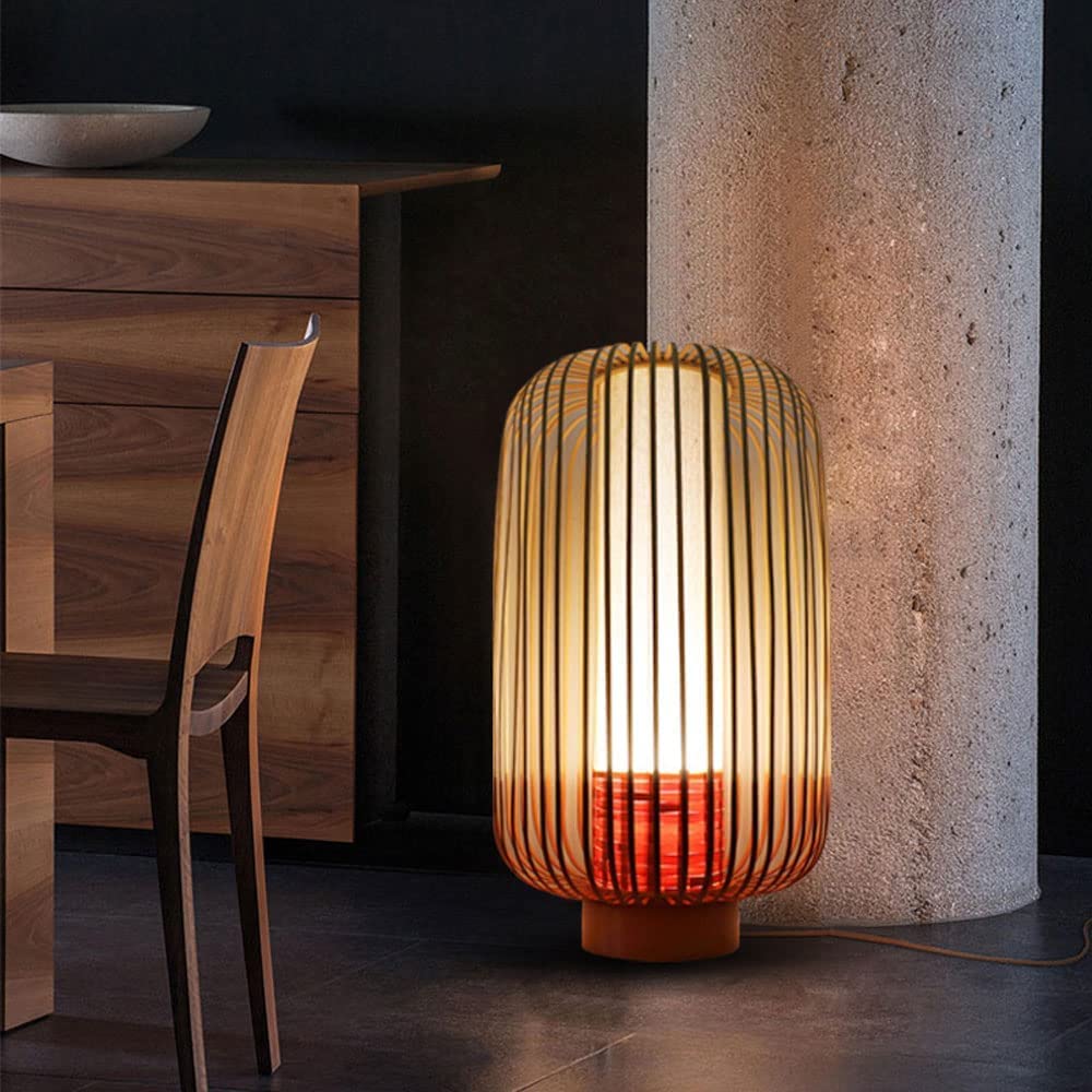 Lampa Stołowa Do Salonu Bambusowe Tkanie Łączenie Kolorowe Lampy Stołowe Lampka Nocna Do Sypialni Salon Stolik Do Czytania Biurko Lampka Nocna(35 * 60cm)