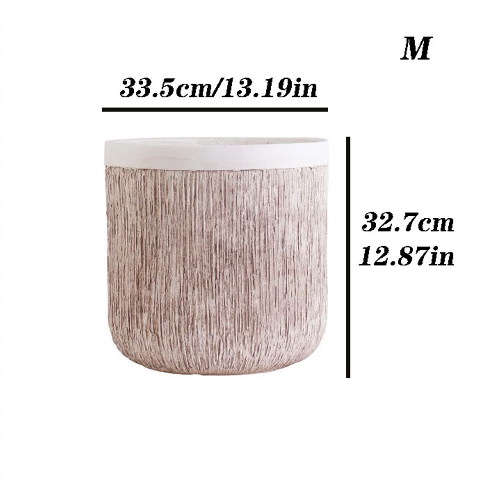 KIZQYN Jardinière Intérieur et Extérieur Pot de Fleurs en Ciment à Grain de Bois rétro Grand Pot de Fleurs en Pot au Sol for Salon Simple for Planter de Grandes Plantes et des Arbres Pot de Fleur