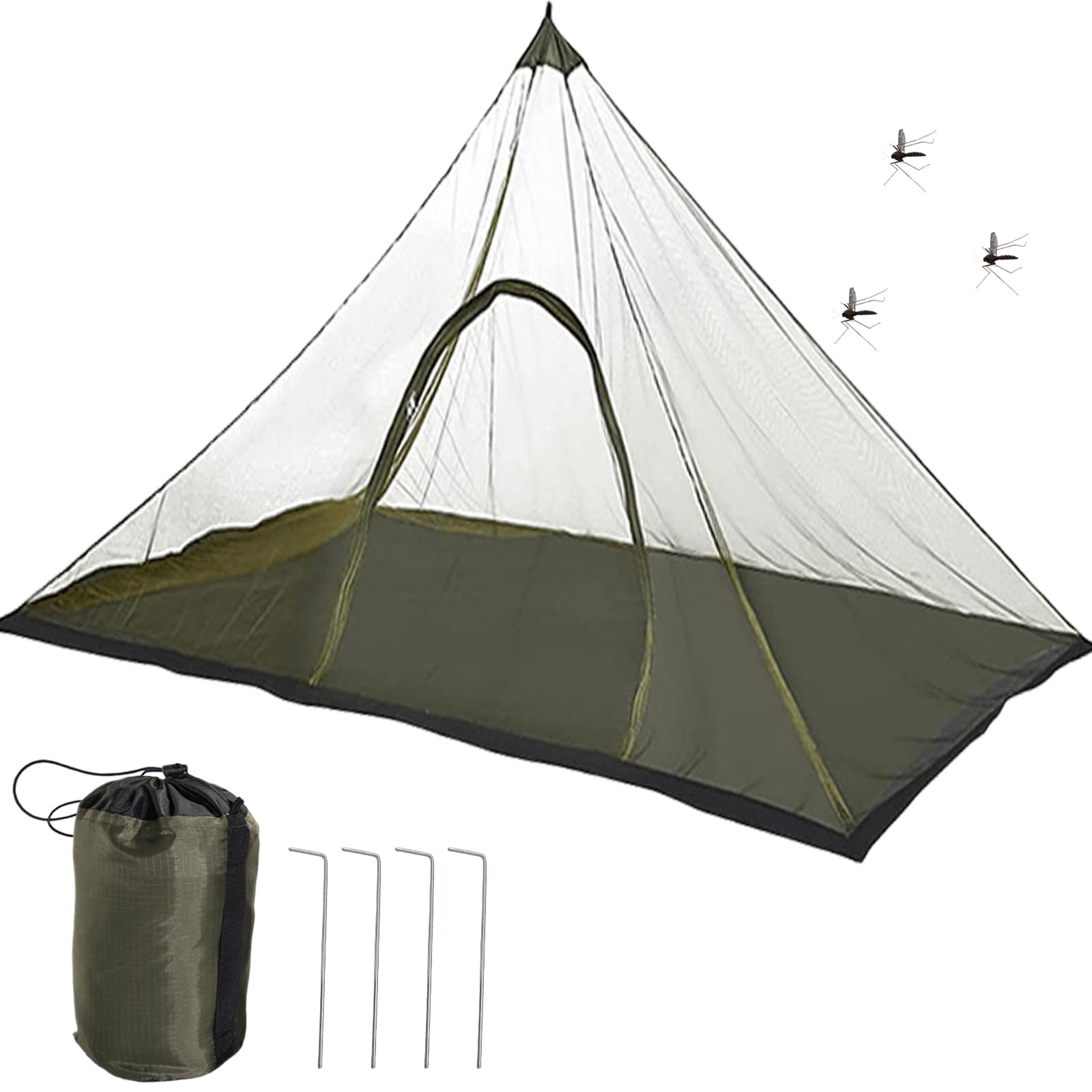 Moustiquaire de camping compacte avec fermeture éclair et base étanche