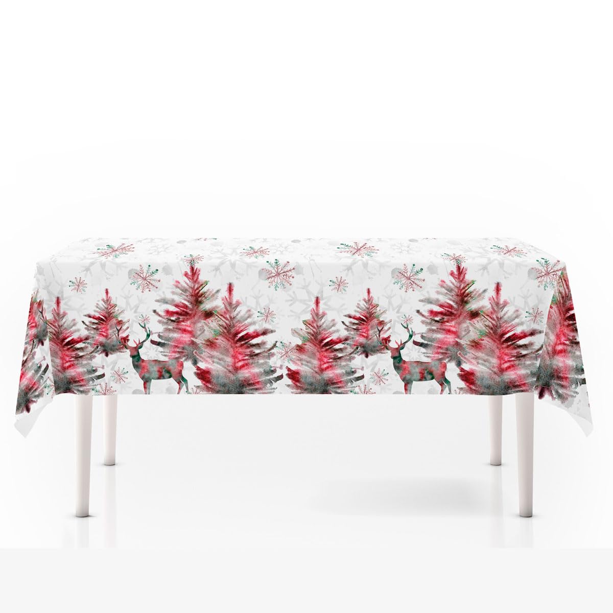 Nappe de Noël anti-macha pour table rectangulaire Motif érable rouge Dimensions 140 x 200 cm Nappe de Noël imperméable et résistante aux taches