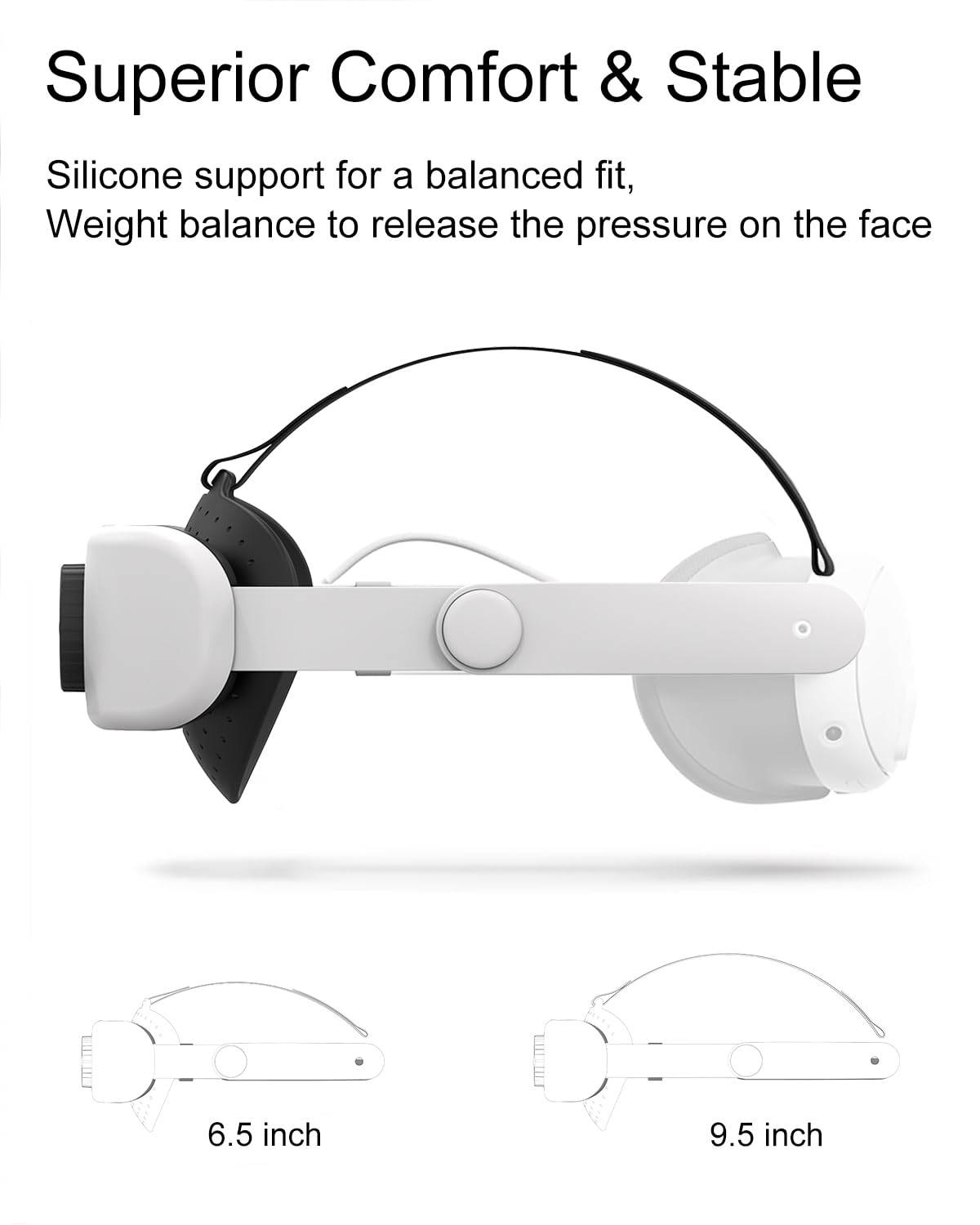 BUSQUEDA Comfort Head Strap with Battery for Meta Quest 3