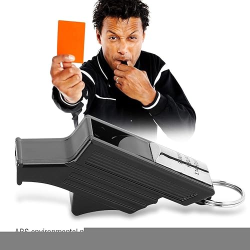 Miniatura 7 de Silbato de árbitro de entrenamiento de fútbol de baloncesto silbato de supervivencia de emergencia silbatos (negro y plateado) Árbitro,