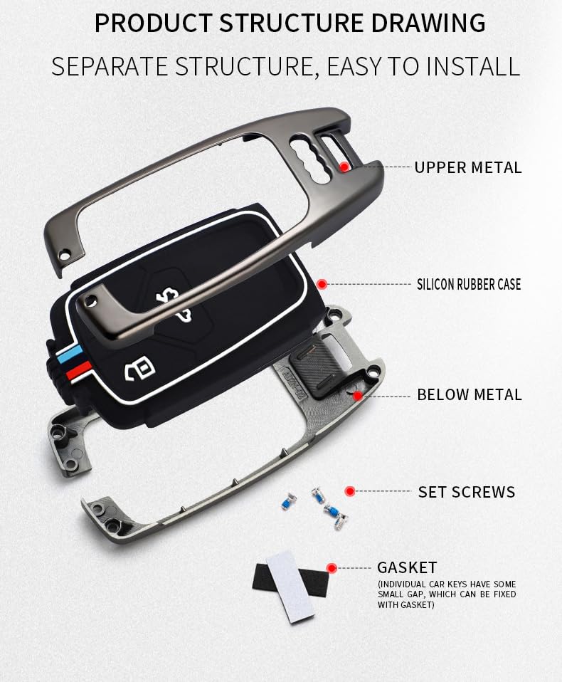 Portachiavi Audi Q5 HIBEYO Custodia Per Chiave Auto, Adatta Per Audi Q2 Q3 Q5 Q7 Q8 A4 S4 Accessori Audi Q5
