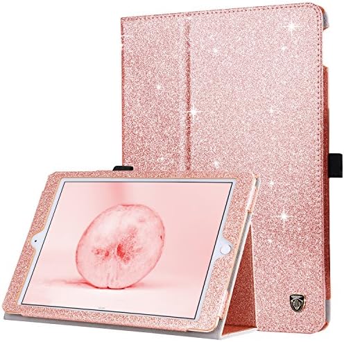 BENTOBEN iPad Air 2 Case, iPad 6th Generation Case, iPad 5th Gen Case,Folio Folding Stand Auto Wake/Sleep with Pencil Holder Glitter PU Leather Cover for iPad Air 2/Air 1, iPad 9.7 2018/2017,Rose Gold
