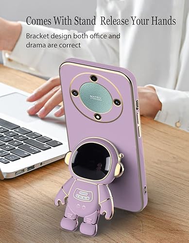 Miniatura 4 de Funda compatible con Honor Magic 5 Lite con chapado creativo de astronauta y caricaturas, color rosa, funda para teléfono Honor X9a, soporte de