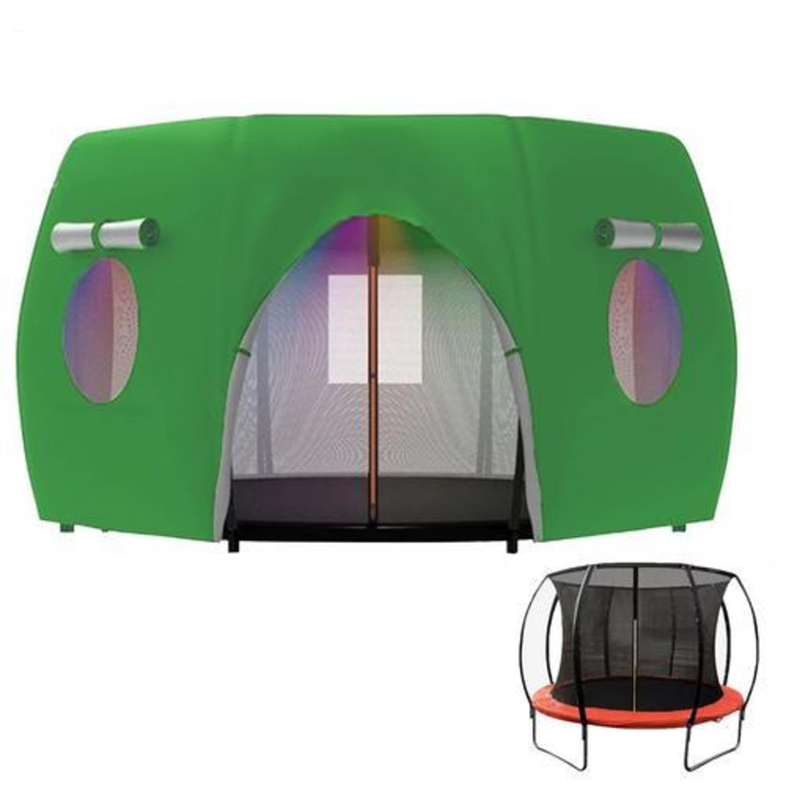 Trampoline Tent - Heavy Duty Oxford Cloth | Waterproof & Windproof | UV Protection Trampoline Cover With Ventilation Window | Fits Curved Pole Trampolines 6ft 8ft 10ft 12ft 14ft Outdoor — image 1