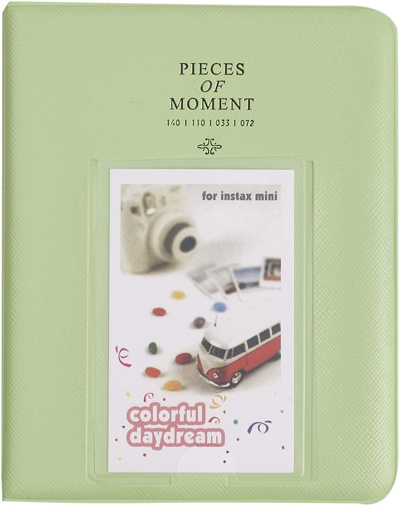 Mini Photo Album Book for Instax Fujifilm Polaroids HP Sprocket 2x3 Inch Pictures fugi Photos 64 Pockets Lime Green