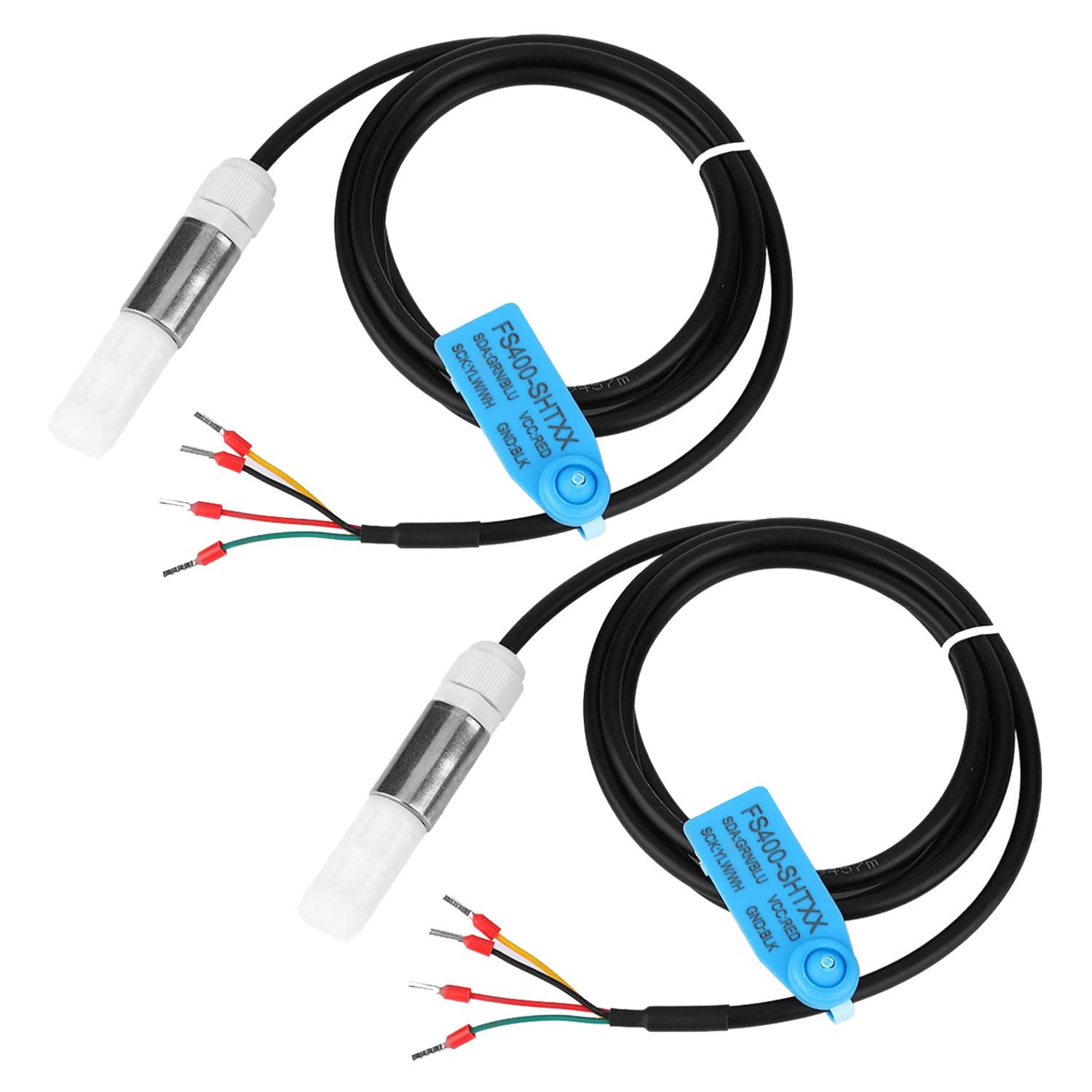 Sensor de Temperatura y Humedad, Sonda FS400-SHT3X Probador de Suelo Sensor Digital Impermeable Medidor de Monitoreo de Salida I2c (SHT35*2Pcs)