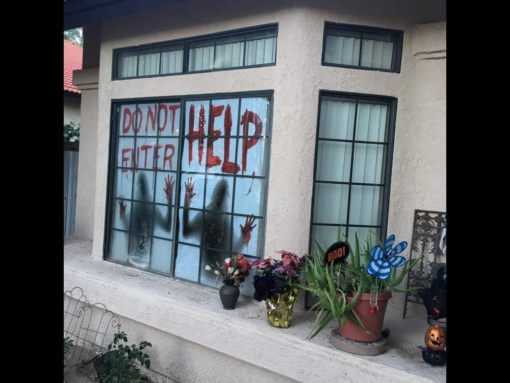 Giant Bloody Halloween Window Clings - Spooky Decor -9