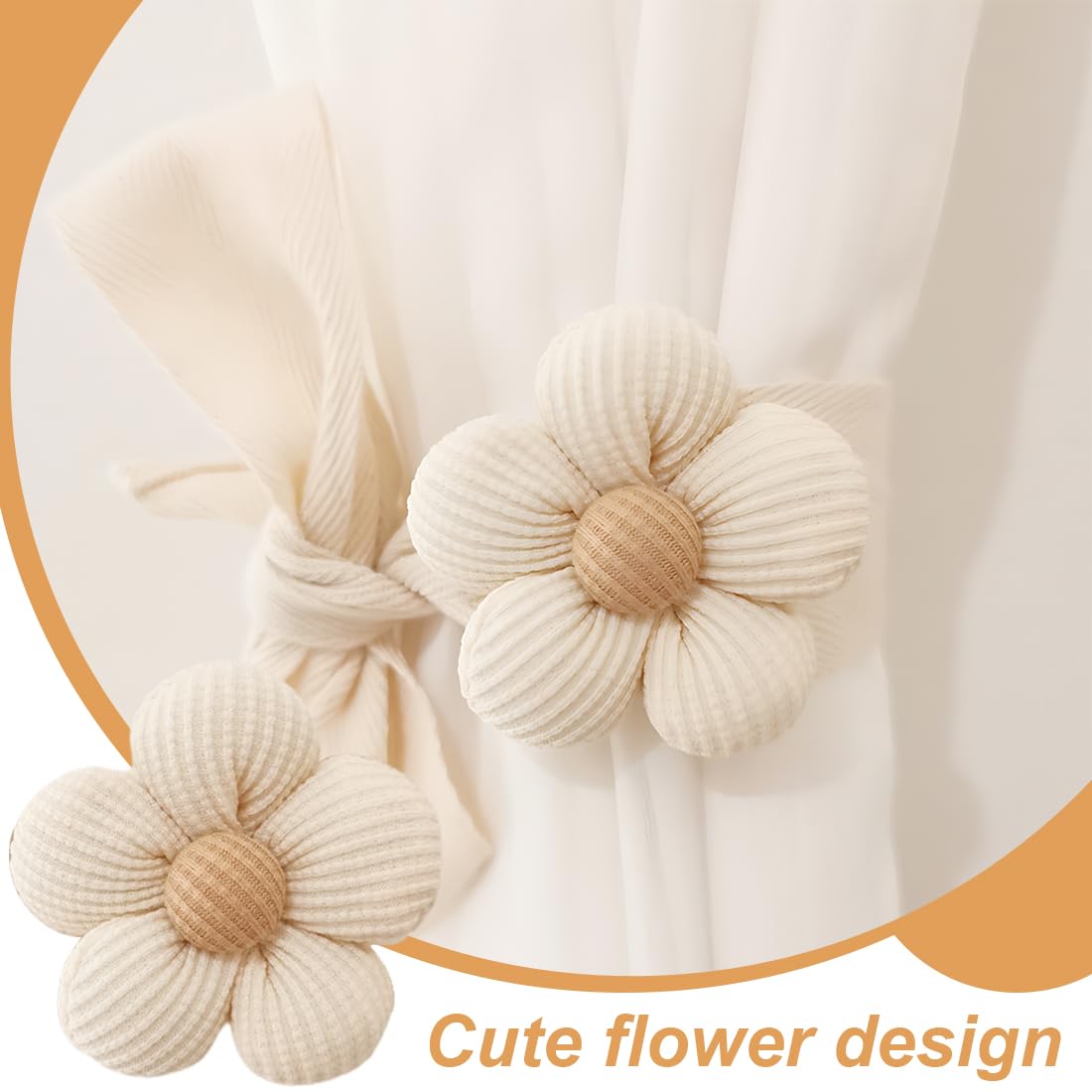 Embrasses Rideaux Fleurs Viojrlly - Lot De 2 - Style Bohème - Corde Coton - Décoration Chambre Enfant