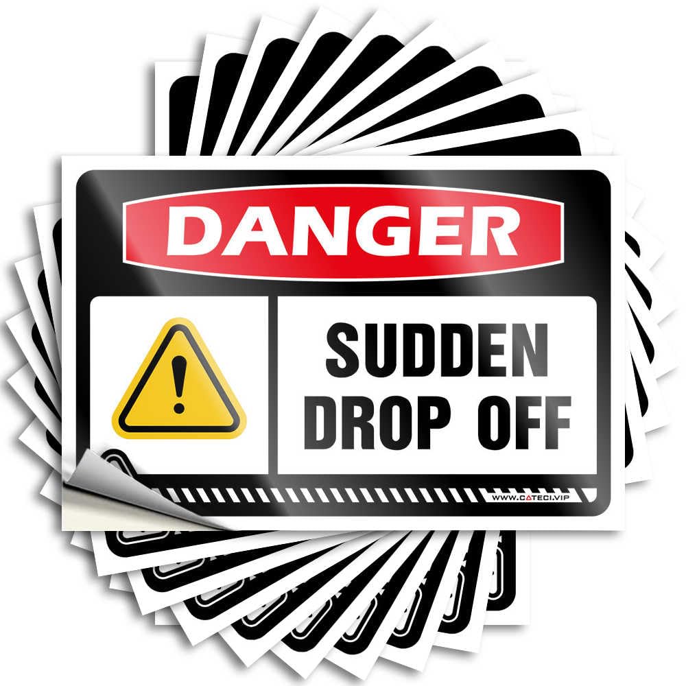 Danger Sudden Drop Off Summer Bumper | Teen Waterproof Vinyl Case Checkered Removable Decal Peel Stick(8X12CM)