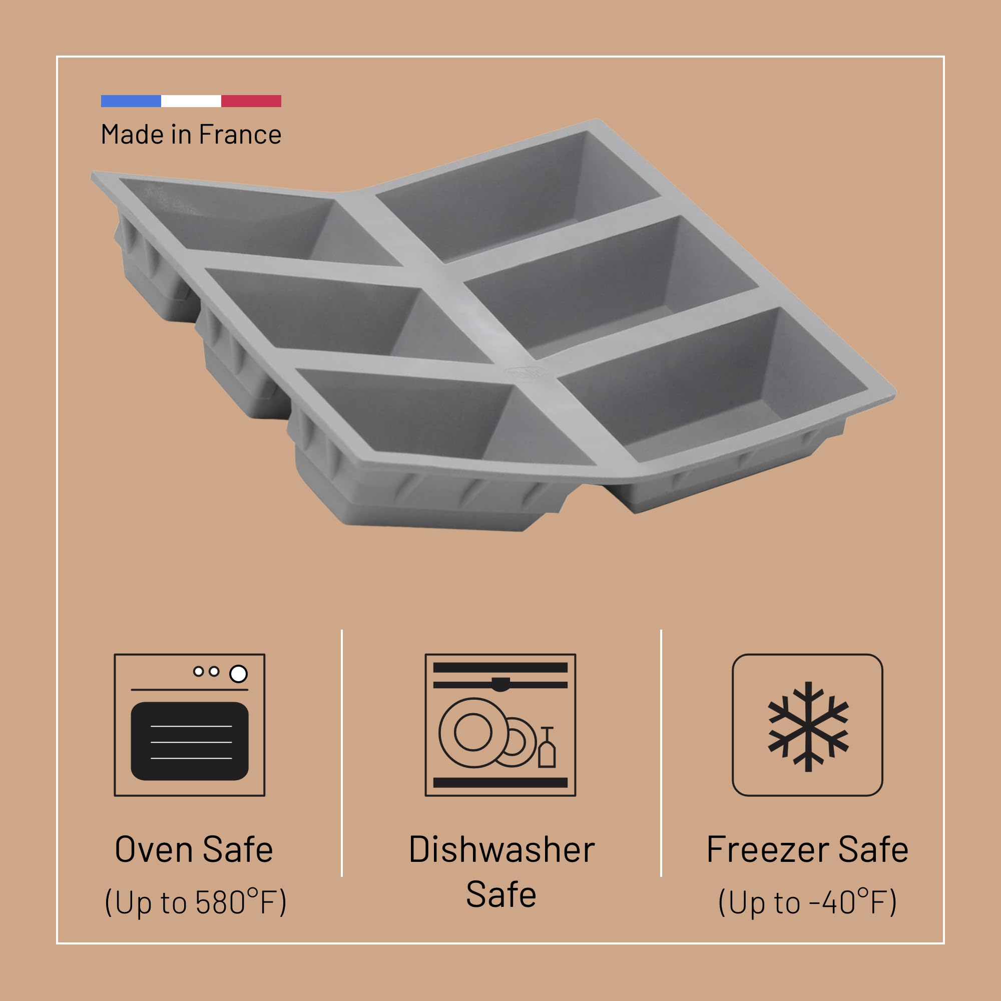 Amazon.com: de Buyer ELASTOMOULE Loaf Silicone Mold - Creates 6