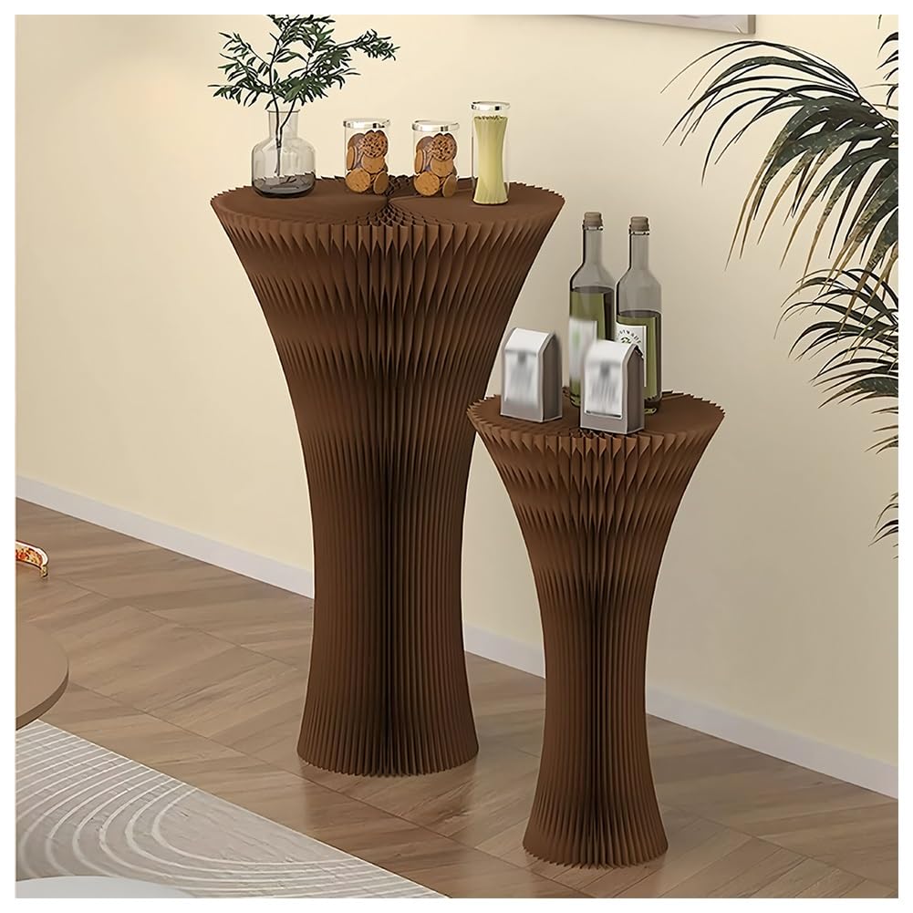 LXHELIVERY Folding Honeycomb Display Stand - Lightweight Paper Pedestal Stand For Retail, Wedding Centerpiece, Product Showcase & Vendor Booth - Portable Column Table(Brown,53x88cm/21x35)