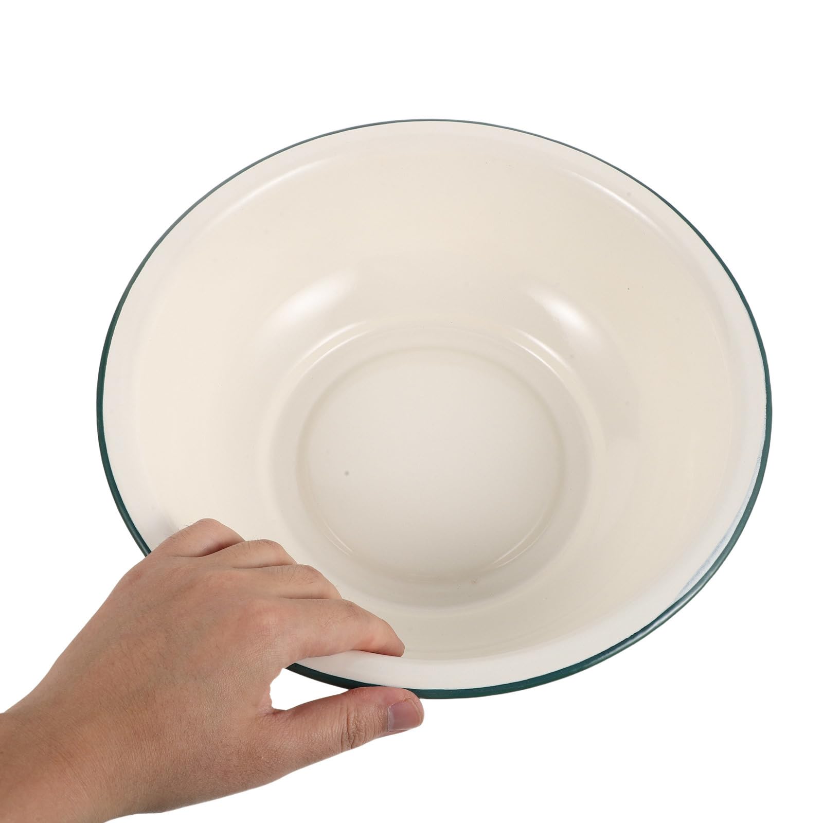 Zerodeko Juego de 2 cuencos de esmalte retro para mezclar, cuencos grandes y pequeños para servir ensalada, placa de metal esmaltada vintage irrompible para cocina, repostería y elaboración de pan.