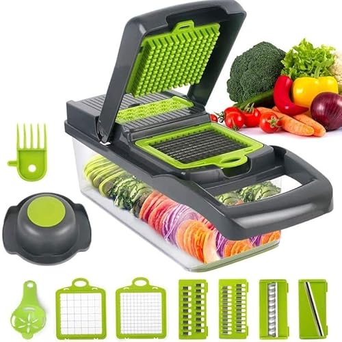 Multi Fatiador Cortador Nicer Alimentos e Frutas Cinza 13 em 1