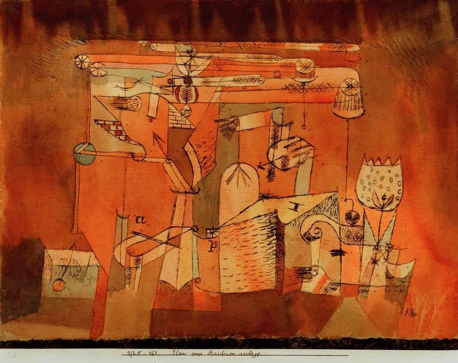 Toile Paul Klee Plan d'une usine pour décoration salon moderne et élégante