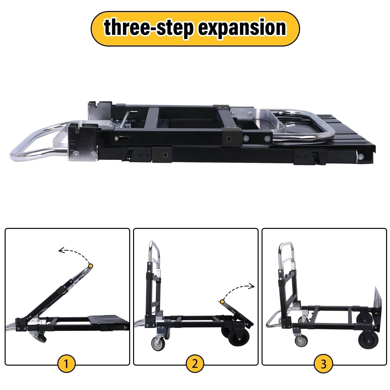 Wózki, ruchoma platforma wózek ręczny 3 w 1 składana ciężarówka Heavy Duty Cabrio Dolly do Movimoviluggage