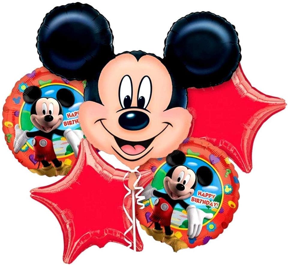 Rozi Decoration Mikkey Theme Birthday Decoration Items Set of 5 Pcs Mikkey Foil Balloon for Kids Birthday Decoration | Boys Birthday Decoration Items | Foil Balloons for Birthday Decoration