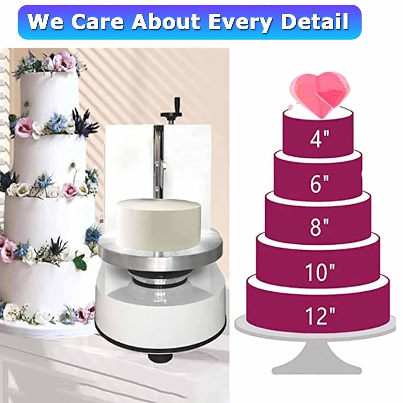 Automatique D'épandeur Décoration Crème Niveleur,Réglable Gâteau Grattoir Crème Spatule Outil De Cuisson Edges Lisseur Machine Glaçage Gâteau d'anniversaire
