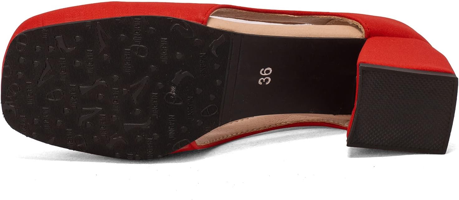 Diuniarza Block Heel Square Toe Loafer Comfort Women Court Shoes