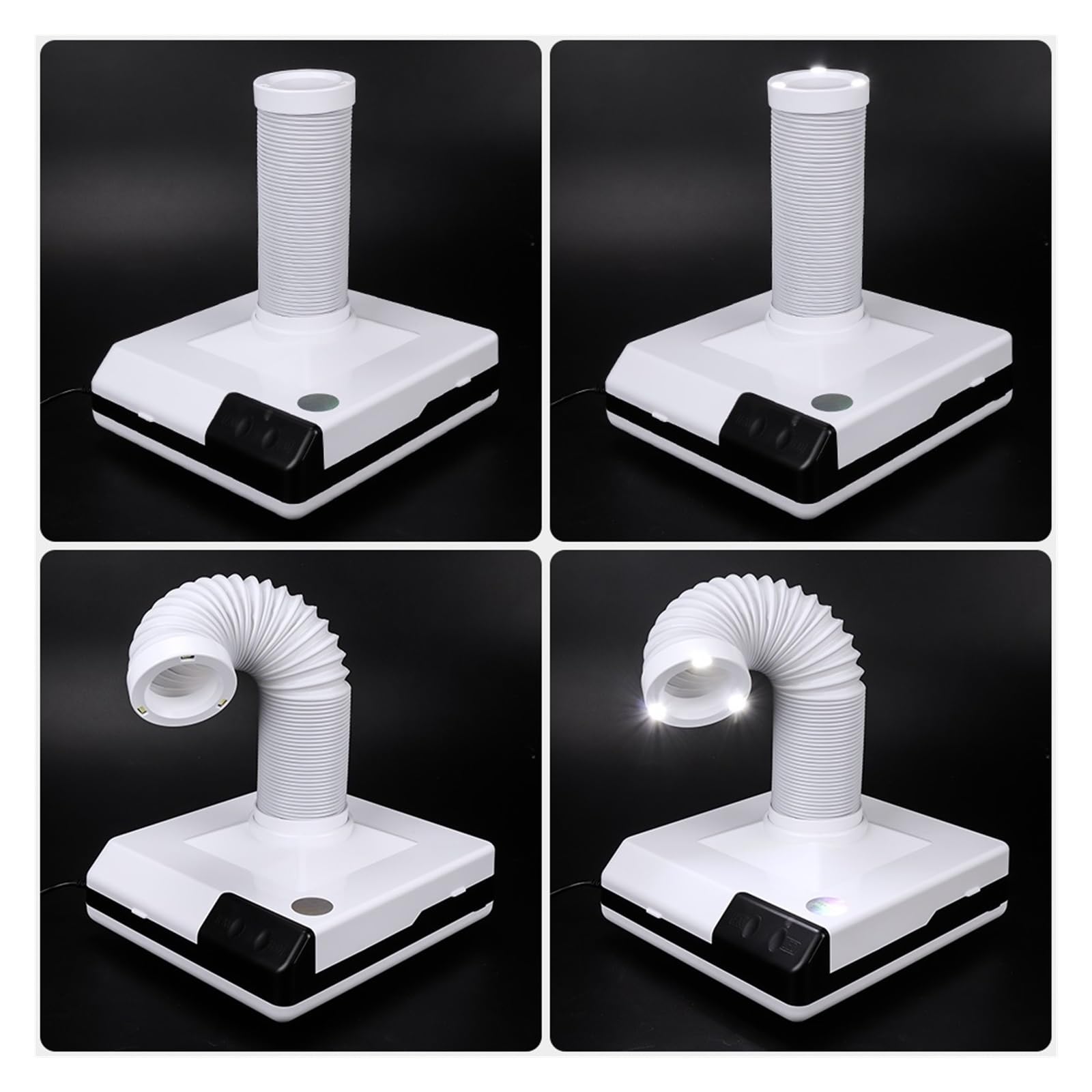 Colector de polvo de uñas, ventilación al vacío, interruptor táctil de 60 W, colector de uñas portátil para uso en salón, 19,5 x 21 x 6 cm
