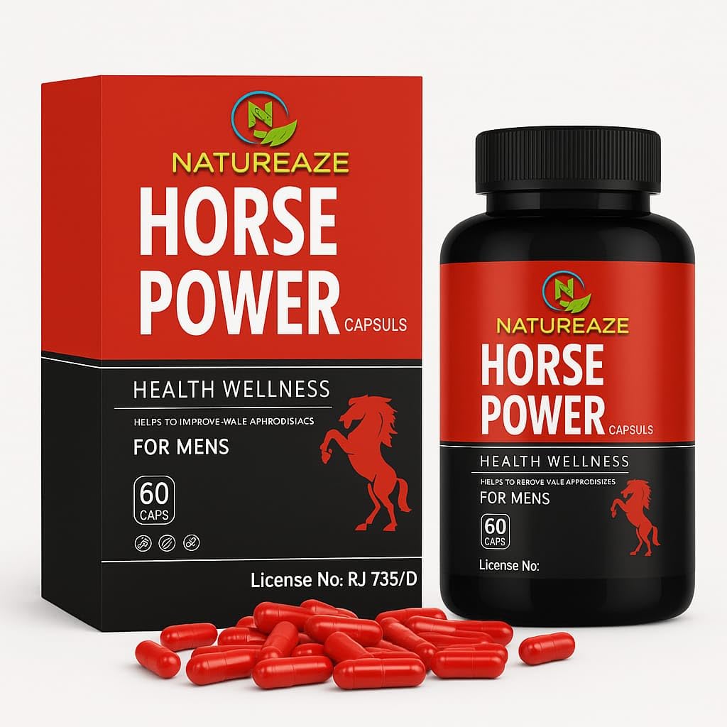 Horse Power capsule for Men | Ayurvedic Medicine for Stamina, Muscle Growth, Immunity & Overall Wellbeing | Pack of 60 Tablets (1)