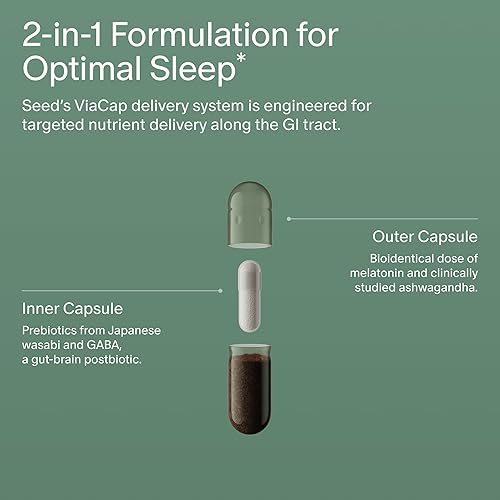 Miniatura 3 de Seed PM-02 Sleep + Restore Ayuda para dormir para mujeres y hombres Melatonina y Ashwagandha bioidéntica que no forma hábito Vegano y estable en