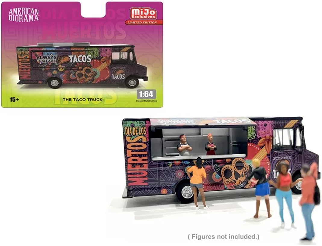 1/64 American Diorama The Taco Truck Purple with Graphics Food Truck Diecast Model - AD-70100MJ