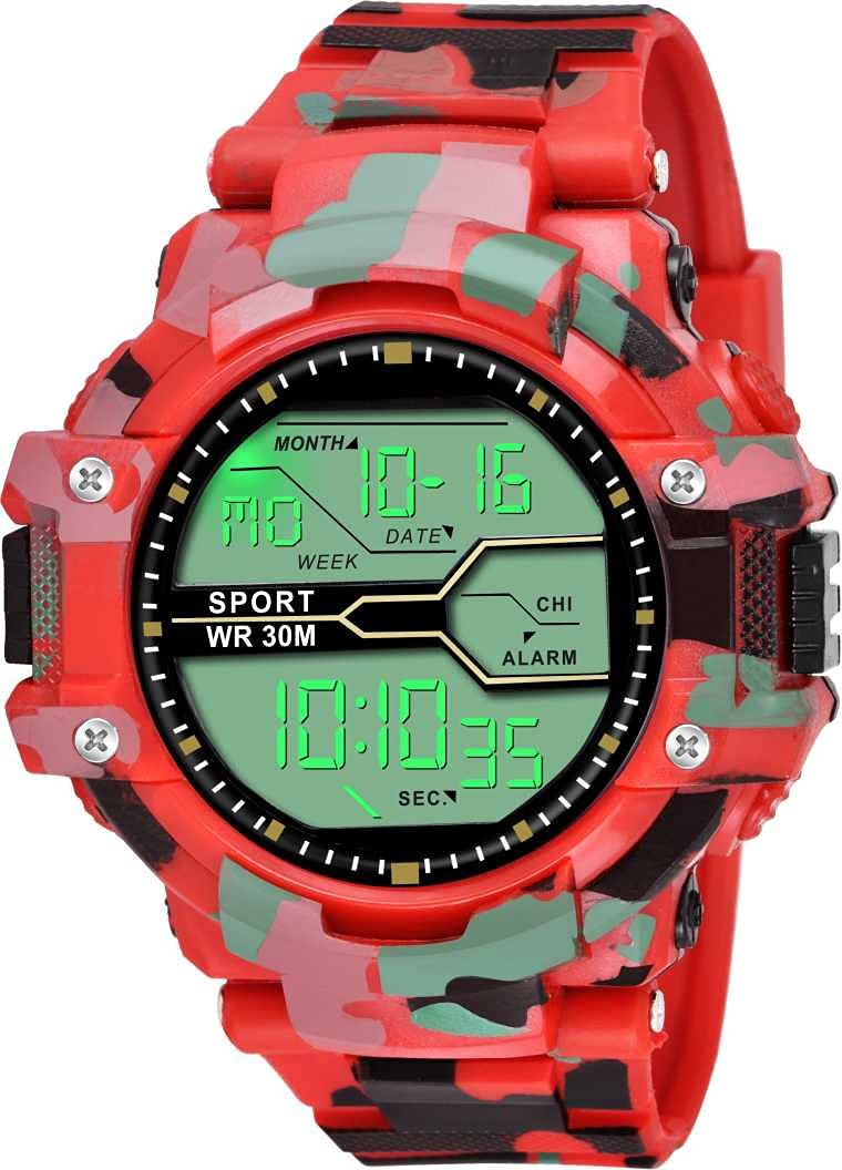 REDUX Digital Watch for Boys (Black Dial, Red Army Colored Strap) (B09B42SJPG) Amazon Price History, Amazon Price Tracker