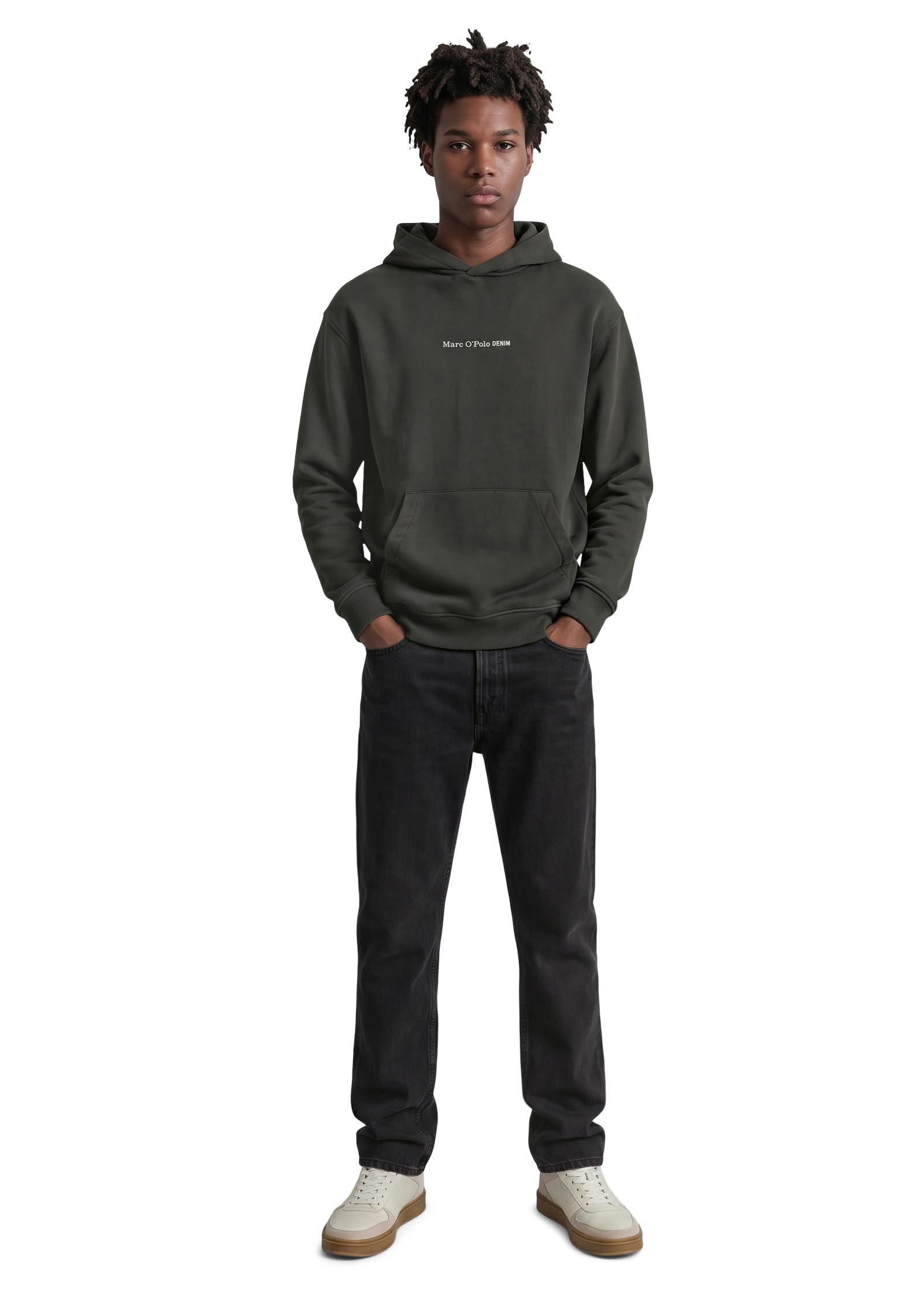 Marc OߴPolo Denim Uomo Felpa con Cappuccio in Cotone bio con Stampa con Logo