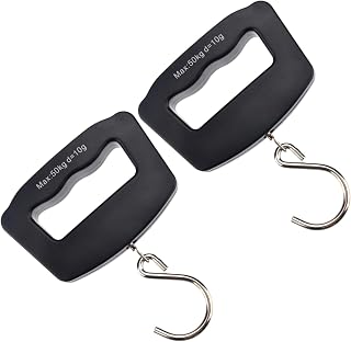 Yardwe Báscula Electrónica Portátil Para Equipaje De Viaje 2 Unidades Para Colgar Maletas Color Negro