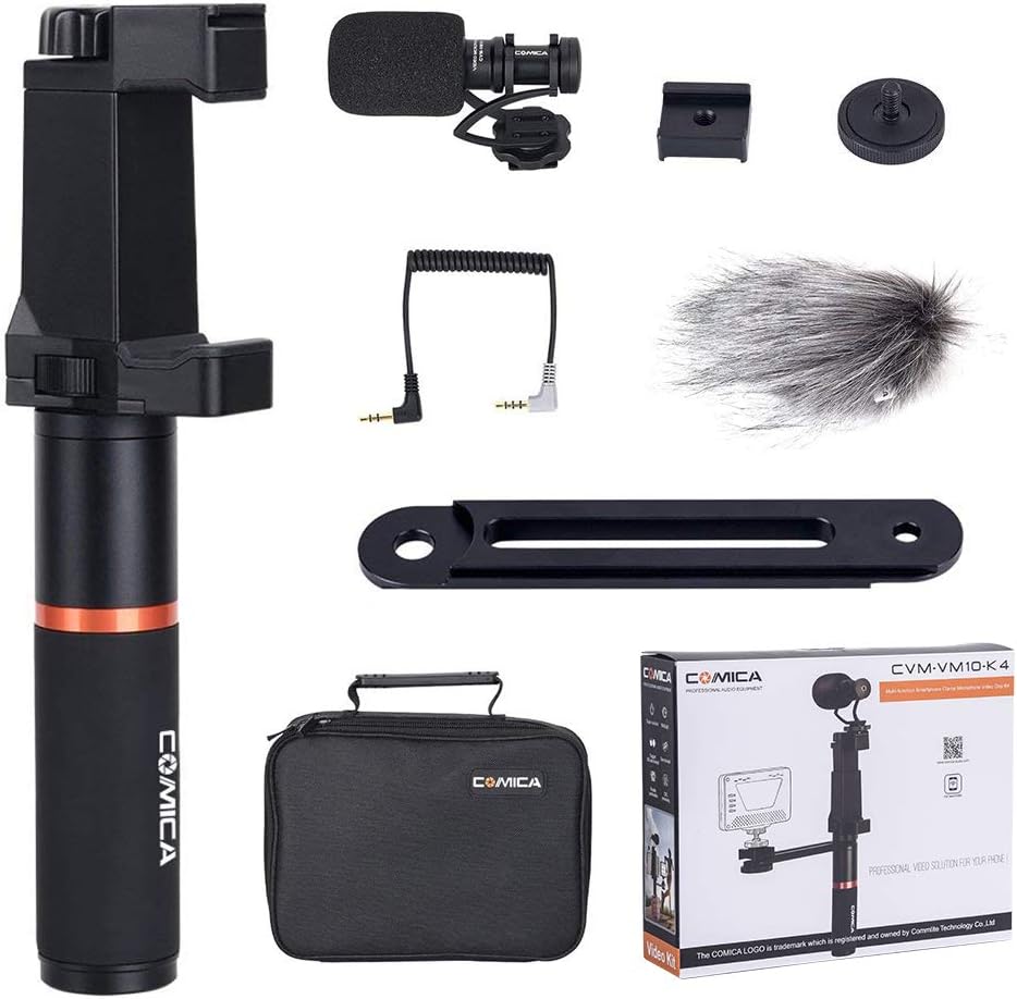 Get Cheap Price Comica CVM-VM10-K4 Smartphone Video Microphone Kit with Grip Handle, Cardioid Video Shotgun Microphone,Vlogging Recording Kit for iPhone X,XR,XS,11 Pro,12,Samsung Huawei Android Smartphones etc. Buy 2 get 3 Comica CVM-VM10-K4 Smartphone Video Microphone Kit with Grip Handle, Cardioid Video Shotgun Microphone,Vlogging Recording Kit for iPhone X,XR,XS,11 Pro,12,Samsung Huawei Android Smartphones etc.
