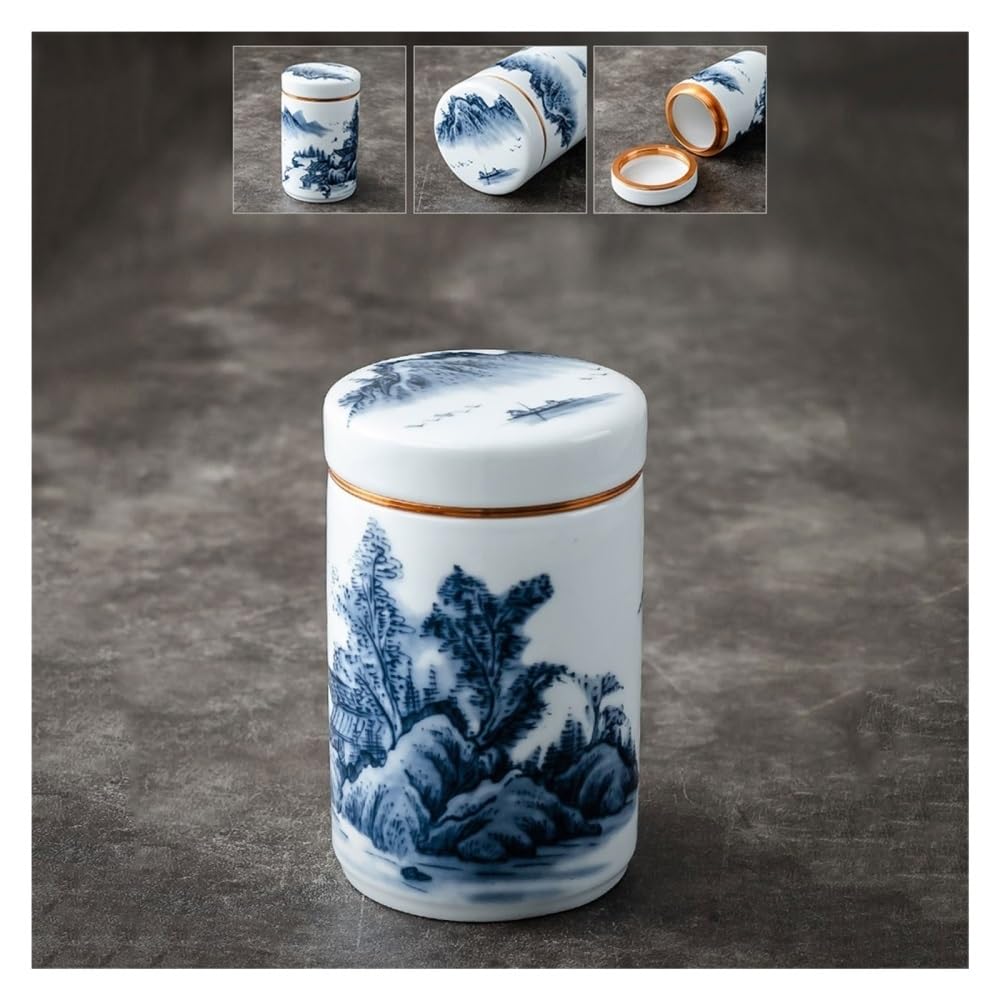 Puszka na herbatę, Zamknięty garnek Ceramiczny pojemnik do przechowywania butelek Świeży dzbanek na herbatę Ziarna kawy Chińskie pudełko w domu stylu vintage