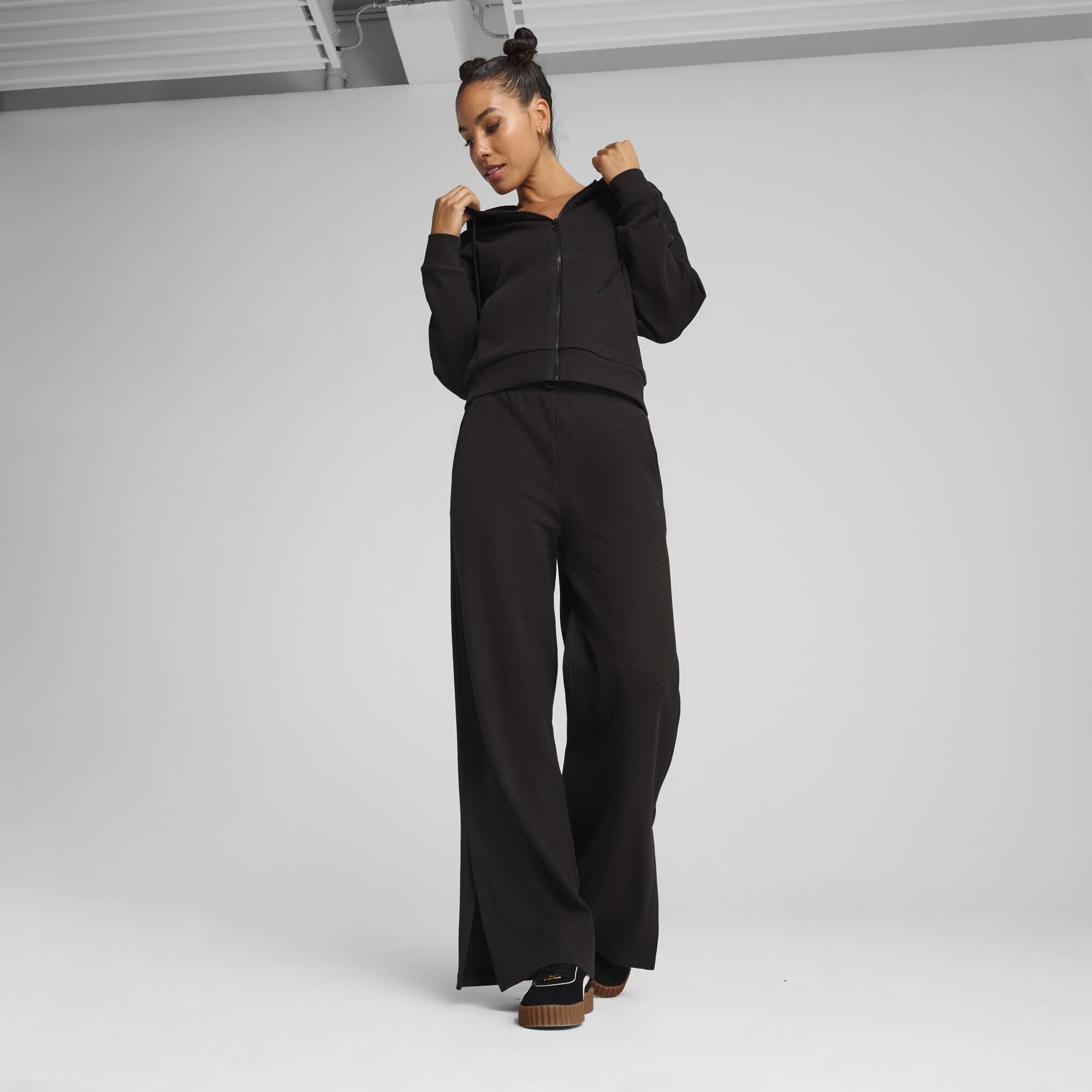 PUMA Her Comfort High-waist Straight Pants - Spodnie z dzianiny Kobiety