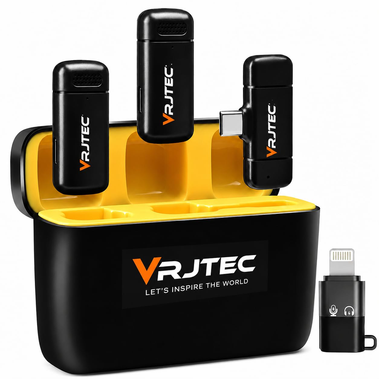 VRJTEC Wireless Lavalier Microphone for Android USB C, Dual Collar Mic with Charging Case, Noise Cancellation, Plug & Play Mini Lapel Mic for YouTube, Podcast, Interview, Vlogging & Live Streaming-image-22