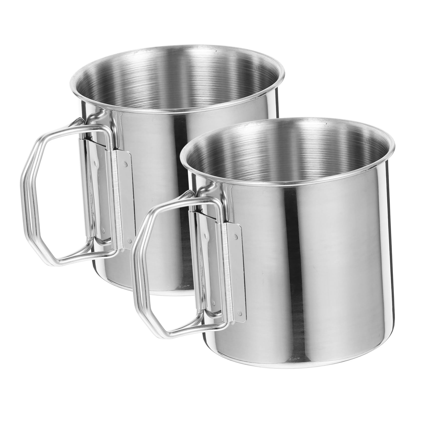 KICHOUSE Portable Camping Cup with Handle Stainless Steel Collapsible Water Mug for Outdoor