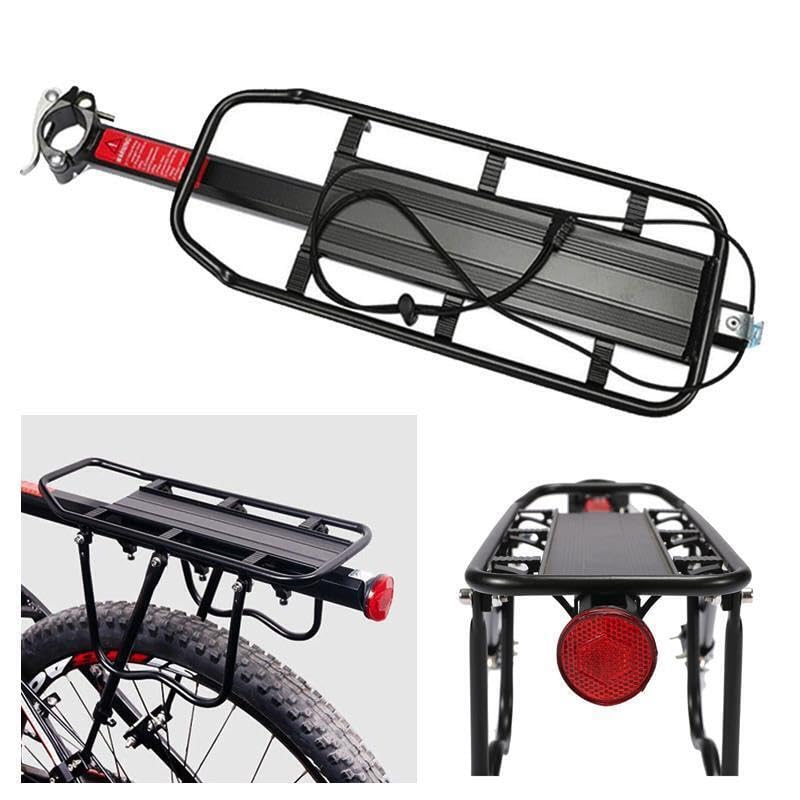 Portapacchi Bici Posteriore,Accessori apparecchiature in Bicicletta Supporto Regolabile,Seggiolino Universale in Alluminio, Carrier Rack con riflettore, carico Massimo 55 kg,per MTB 26-29 Pollici