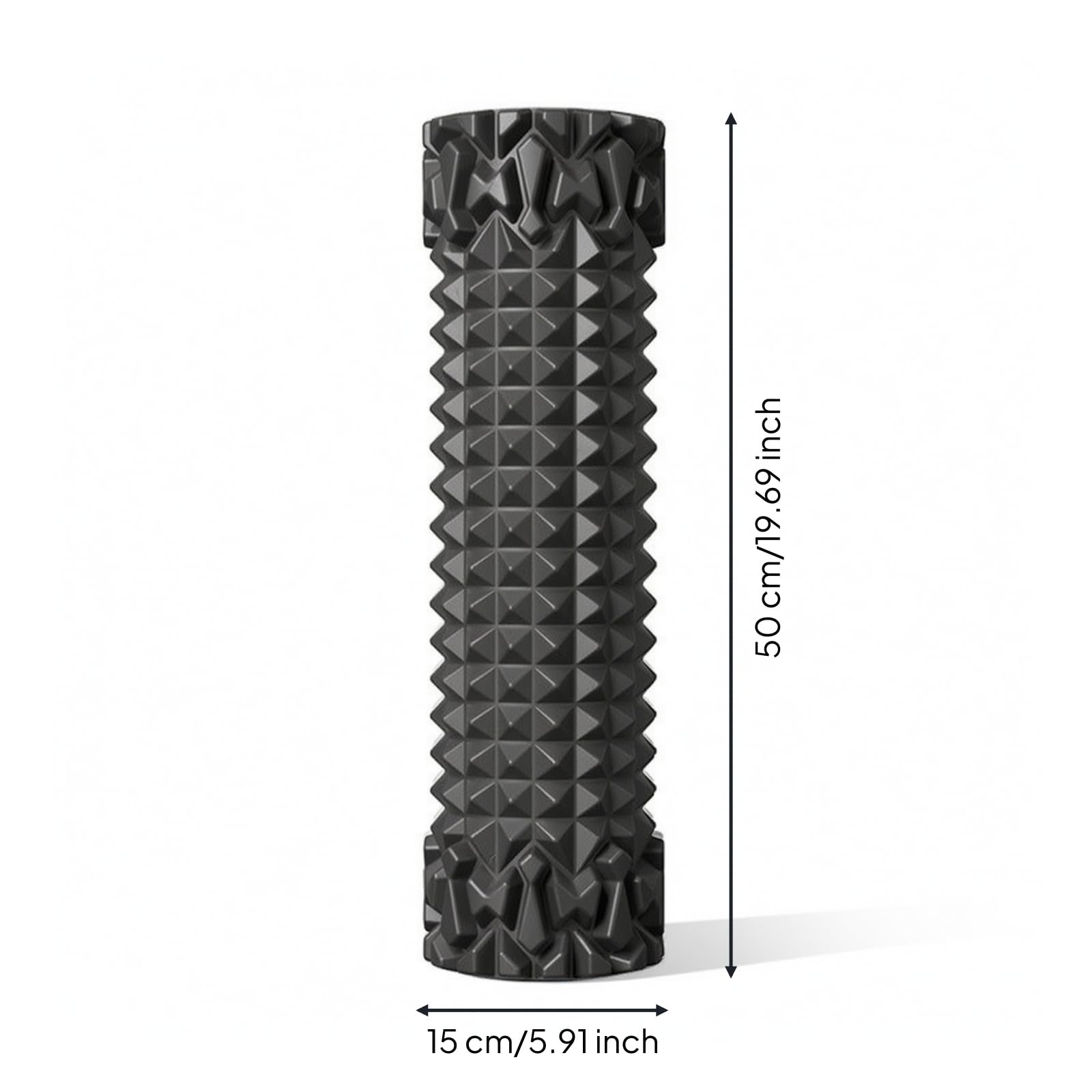 Massage-Foamroller strukturiert strukturierte Schaumstoffrolle hart dreidimensionalmassagerolle für körper, Schwarz, 50 15cm