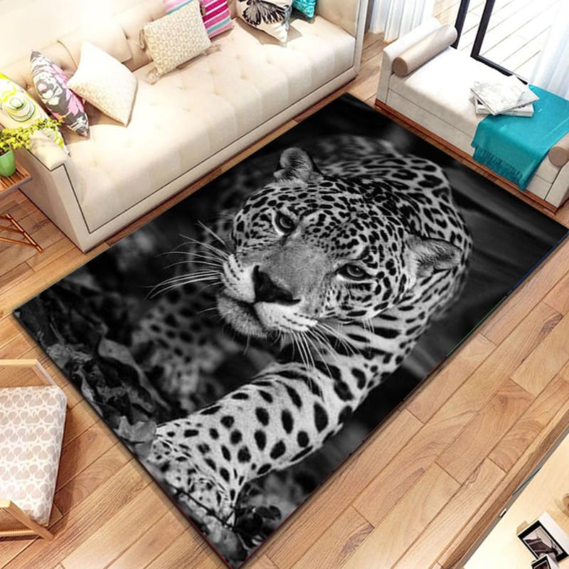 Tapis léopard guépard dessin animé grand format pour décoration maison et cuisine