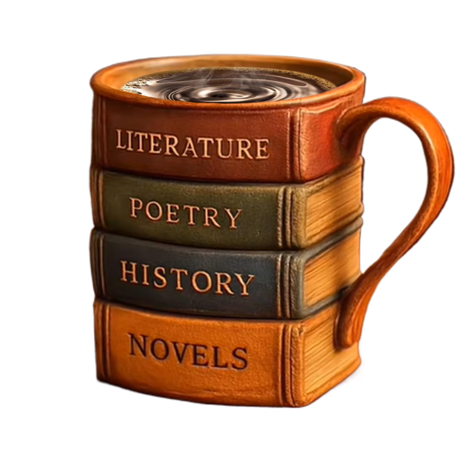 Tasse en résine 3D cadeau original pour passionné de lecture et café