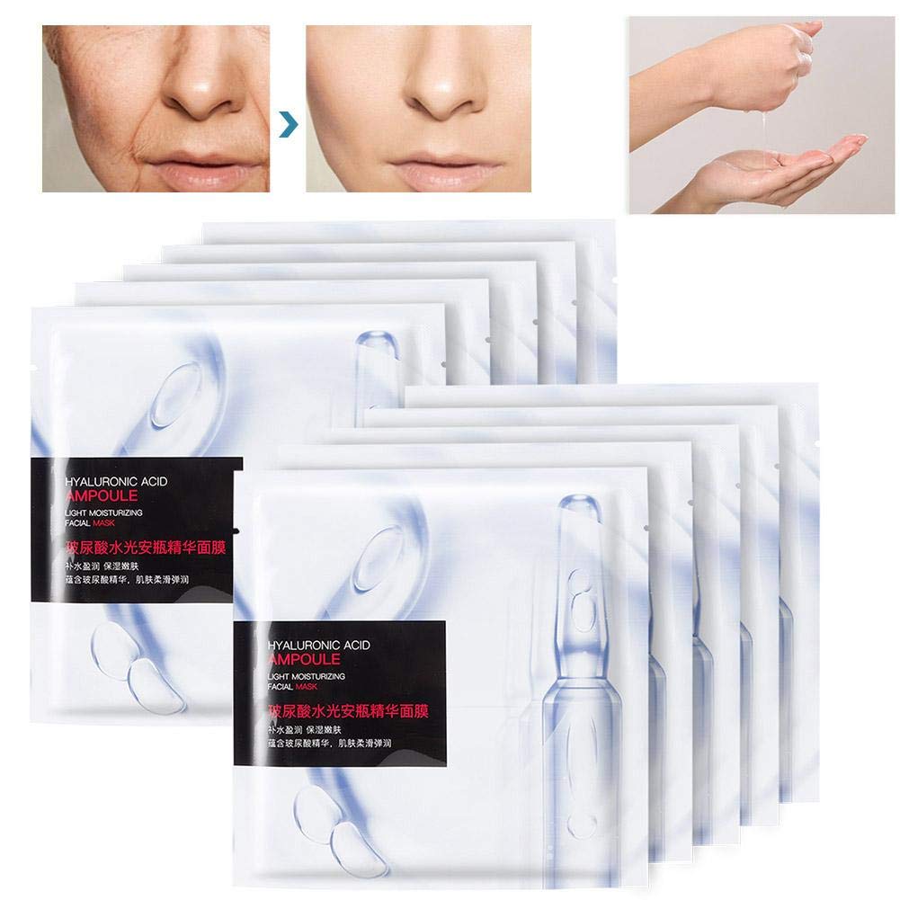 10pcs / caja de peso ligero Máscara facial hidratante conveniente, mascarilla, para hidratación hidratante instantánea