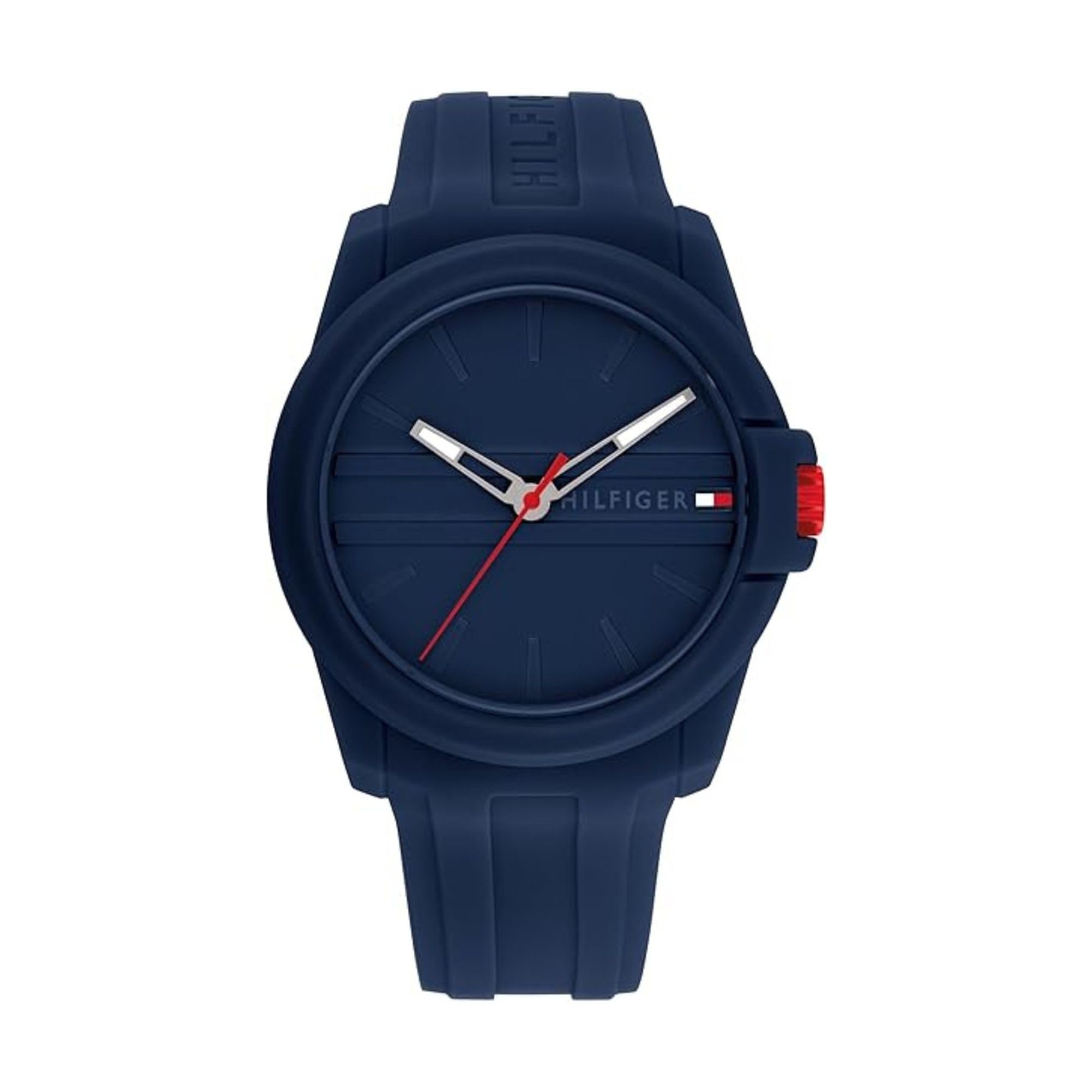 Tommy HilfigerMen's 3-Hand Quartz Watch – Casual Sport Style, Silicone Strap, Water-Resistant to 50 Meters, Everyday Fashion Wristwatch, Gift for Him - 44mm