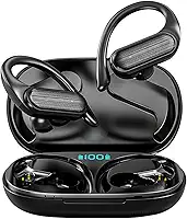 Fone de Ouvido Sem Fio Bluetooth com Microfone e Cancelamento de Ruído Ativo, à Prova D'água e com até 60 Horas de Reprodução - Melhor Escolha para Esportes e Atividades ao Ar Livre - Preto