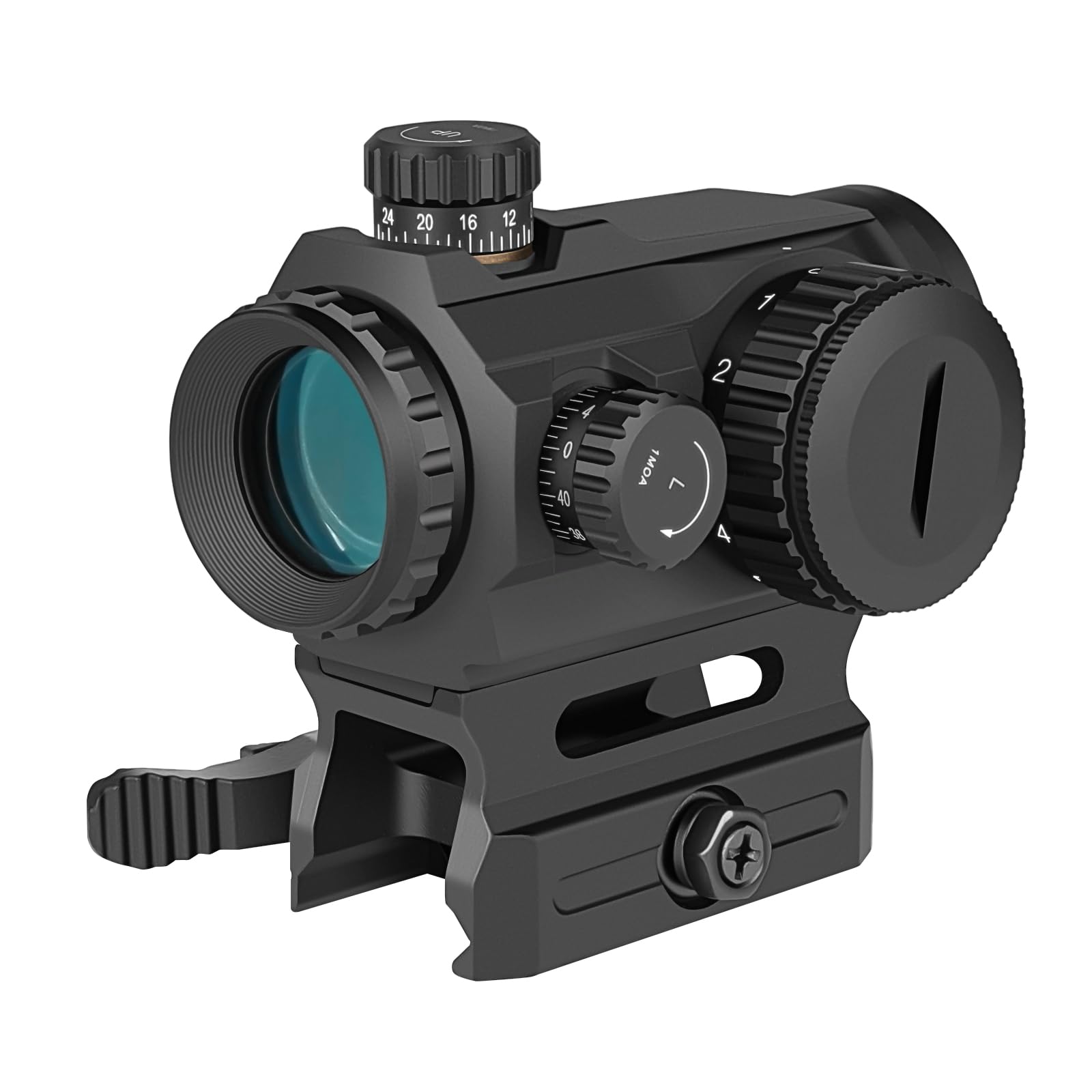 SPINA OPTICS Viseur Point Rouge Red Dot 1x20mm Viseur Airsoft 2 MOA Réflecteur avec Maille de Points et 11 Niveaux de Luminosité avec Monture qd