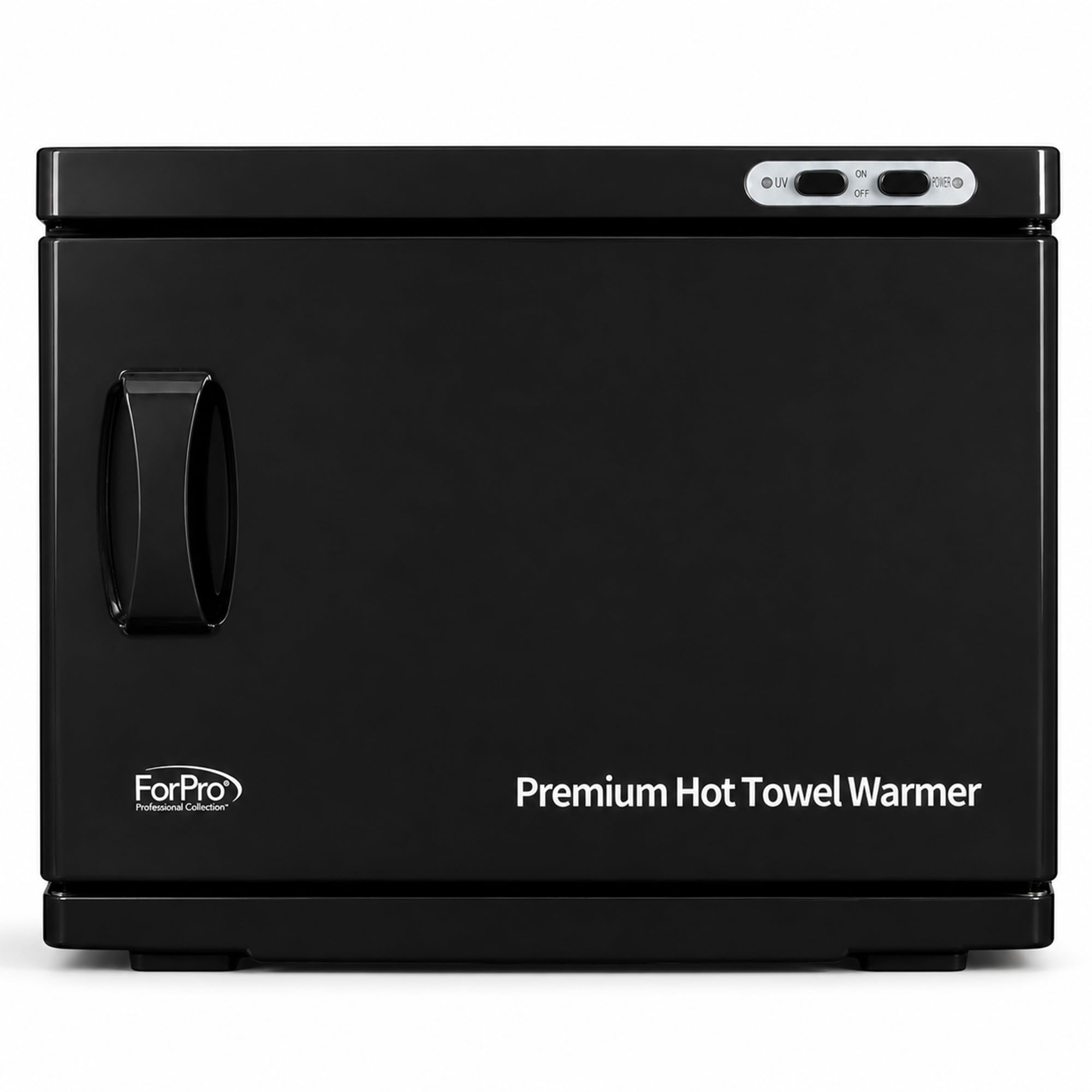 ForPro Professional Collection Calentador de toallas calientes de alta calidad, capacidad extra grande de 23 litros, dos estantes de acero inoxidable, color negro