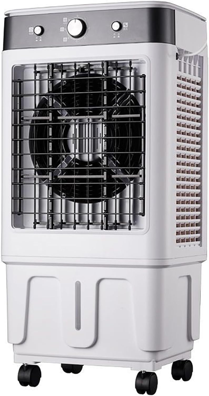asdchZen Portable Evaporative Air Cooler, 6600M3/H Swamp Cooler With 3-Speed Fan & 30L Water Tank, Floor Standing Spot Cooler For Warehouse, Garage