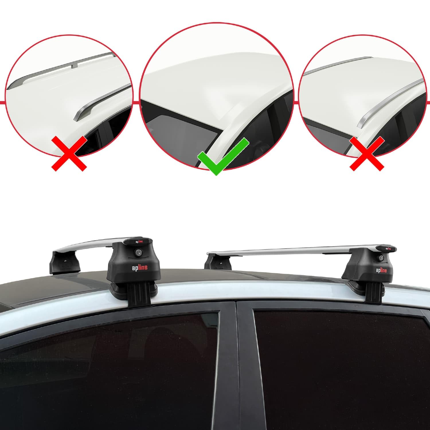 Kompatybilny z Compatible with Hyundai ix20 (JC) 2011-2019 ACE-4 Model Aluminiowy bagażnik dachowy 2 poprzeczki, szary